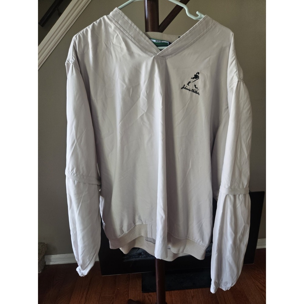 Johnny Walker Golf Pullover Windbreaker XL Devon & Jones Sport V Neck Beige...